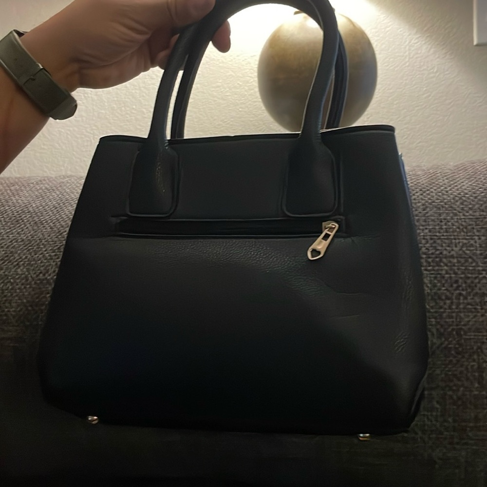 Black leather bag